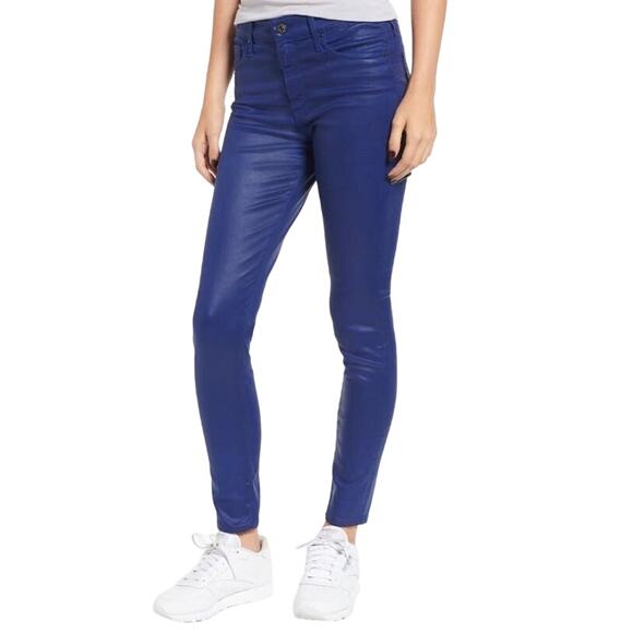 AG Womens Farrah Skinny Fit Jeans Blue Leather Size 25 - Picture 1 of 9